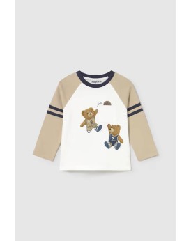Μπλουζάκι κρεμ με αρκουδάκια Mayoral