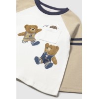 Μπλουζάκι κρεμ με αρκουδάκια Mayoral