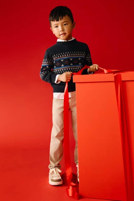 Παντελόνι λοξότσεπο βασικό για αγόρι σε μπεζ χρώμα mayoral