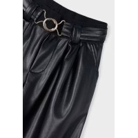 Παντελόνι μαύρο δερματίνη με ζώνη Mayoral