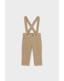 Μπεζ παντελόνι λοξότσεπο με τιράντες