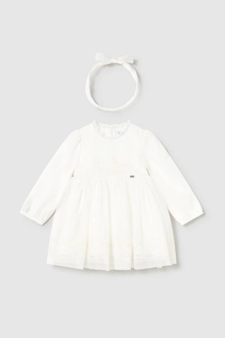 Βρεφικό λευκό φόρεμα mayoral 