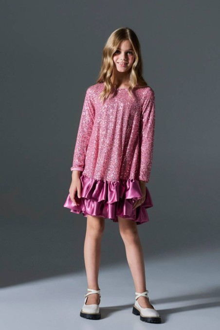 Φόρεμα παγιέτα ροζ Melin rose