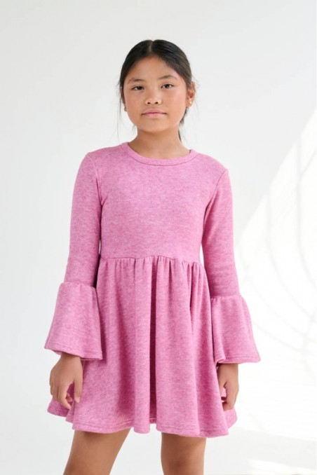 Melin Rose Φόρεμα Πλεκτό σε γραμμή αμπίρ Ροζ