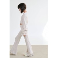 Melin Rose Σετ Πλεκτό με βολάν στα μανίκια εκρού