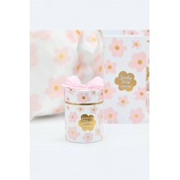 Μπομπονιέρα κερί pink bloom-Soap tales