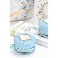 Μπομπονιέρα κερί στρογγυλό γαλάζιο coco-Soap tales