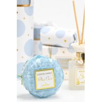 Μπομπονιέρα κερί στρογγυλό γαλάζιο coco-Soap tales