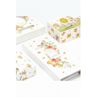 Μπομπονιέρα σημειωματάριο με post it και στυλό peach flowers-Soap tales