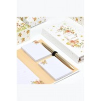 Μπομπονιέρα σημειωματάριο με post it και στυλό peach flowers-Soap tales