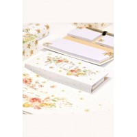 Μπομπονιέρα σημειωματάριο με post it και στυλό peach flowers-Soap tales