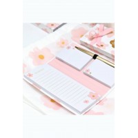 Μπομπονιέρα σημειωματάριο με post it και στυλό pink bloom Soap tales