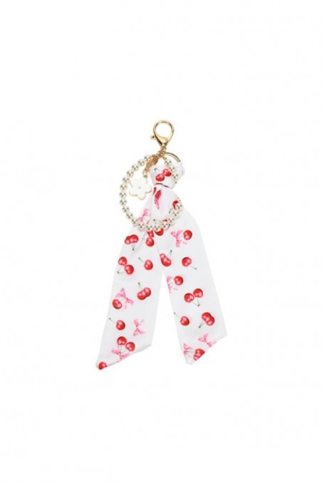Charm με μαντιλάκι και πέρλες cherry