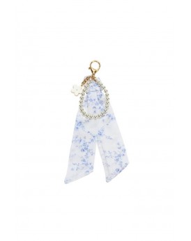 Charm με μαντιλάκι και πέρλες blue toile