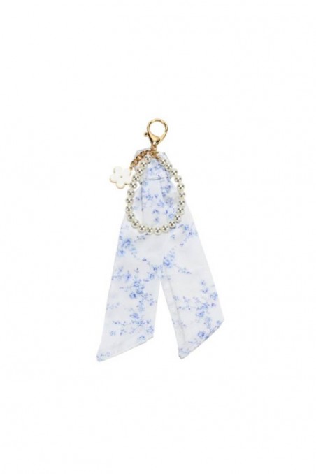 Charm με μαντιλάκι και πέρλες blue toile