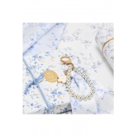 Charm με μαντιλάκι και πέρλες blue toile