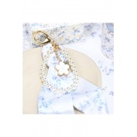 Charm με μαντιλάκι και πέρλες blue toile