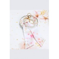 Charm με μαντηλάκι και πέρλες pink blossom