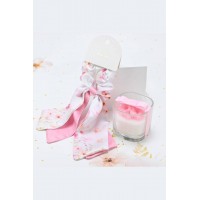 Scrunchie με μαντήλι pink blossom