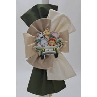 Πακέτο βάπτισης με θέμα ζωάκια του δάσους σε λαδί αποχρώσεις