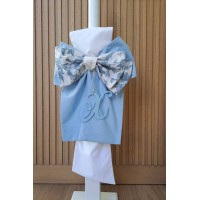 Πακέτο βάπτισης floral σε τόνους γαλάζιο