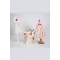 Πακέτο βάπτισης σε boho στυλ με ροζ τριανταφυλλάκια Πακέτο βάπτισης σε boho στυλ με ροζ τριανταφυλλάκια