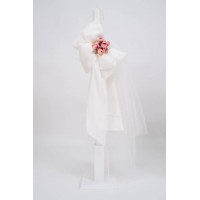 Πακέτο βάπτισης σε boho στυλ με ροζ τριανταφυλλάκια