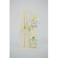 Βαπτιστικό πακέτο για κορίτσι λευκό με λουλουδάκια