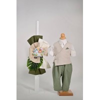 Πακέτο βάπτισης με θέμα ζωάκια του δάσους σε λαδί αποχρώσεις