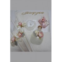 Πακέτο Βάπτισης για κορίτσι με λουλούδια και μονόγραμμα