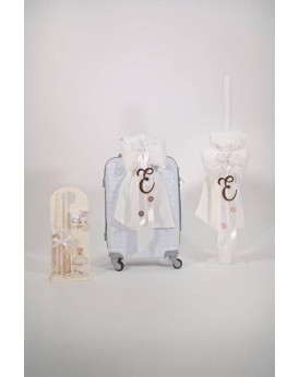 Πακέτο Βάπτισης λευκό με λεπτομέρειες ροζ-χρυσό