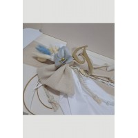 Πακέτο Βάπτισης για αγόρι με λουλούδια και μονόγραμμα