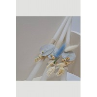 Πακέτο Βάπτισης για αγόρι με λουλούδια και μονόγραμμα