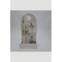 Πακέτο Βάπτισης για αγόρι με λουλούδια και μονόγραμμα