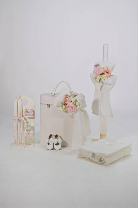 Πακέτο βάπτισης με θέμα ροζ παιώνια