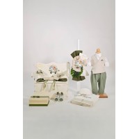 Πακέτο βάπτισης με θέμα ζωάκια του δάσους σε λαδί αποχρώσεις