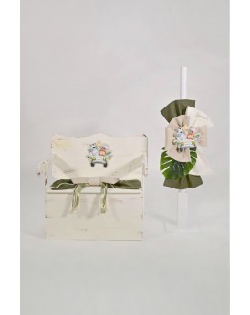 Πακέτο βάπτισης με θέμα ζωάκια του δάσους σε λαδί αποχρώσεις