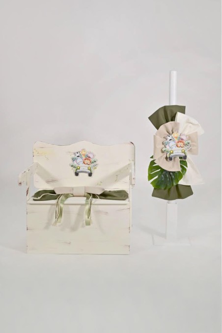 Πακέτο βάπτισης με θέμα ζωάκια του δάσους σε λαδί αποχρώσεις